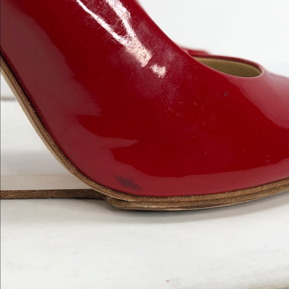 Maison Martin Margiela x H&M Plexi Red Patent Leather Womens Wedge Heels Size 10 - Picture 10 of 10